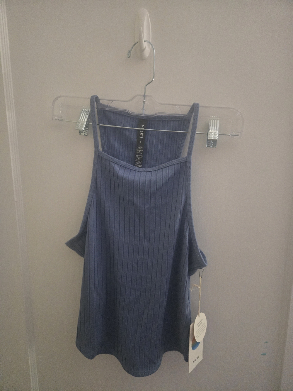 Vuori Dusty Blue Ribbed Tank